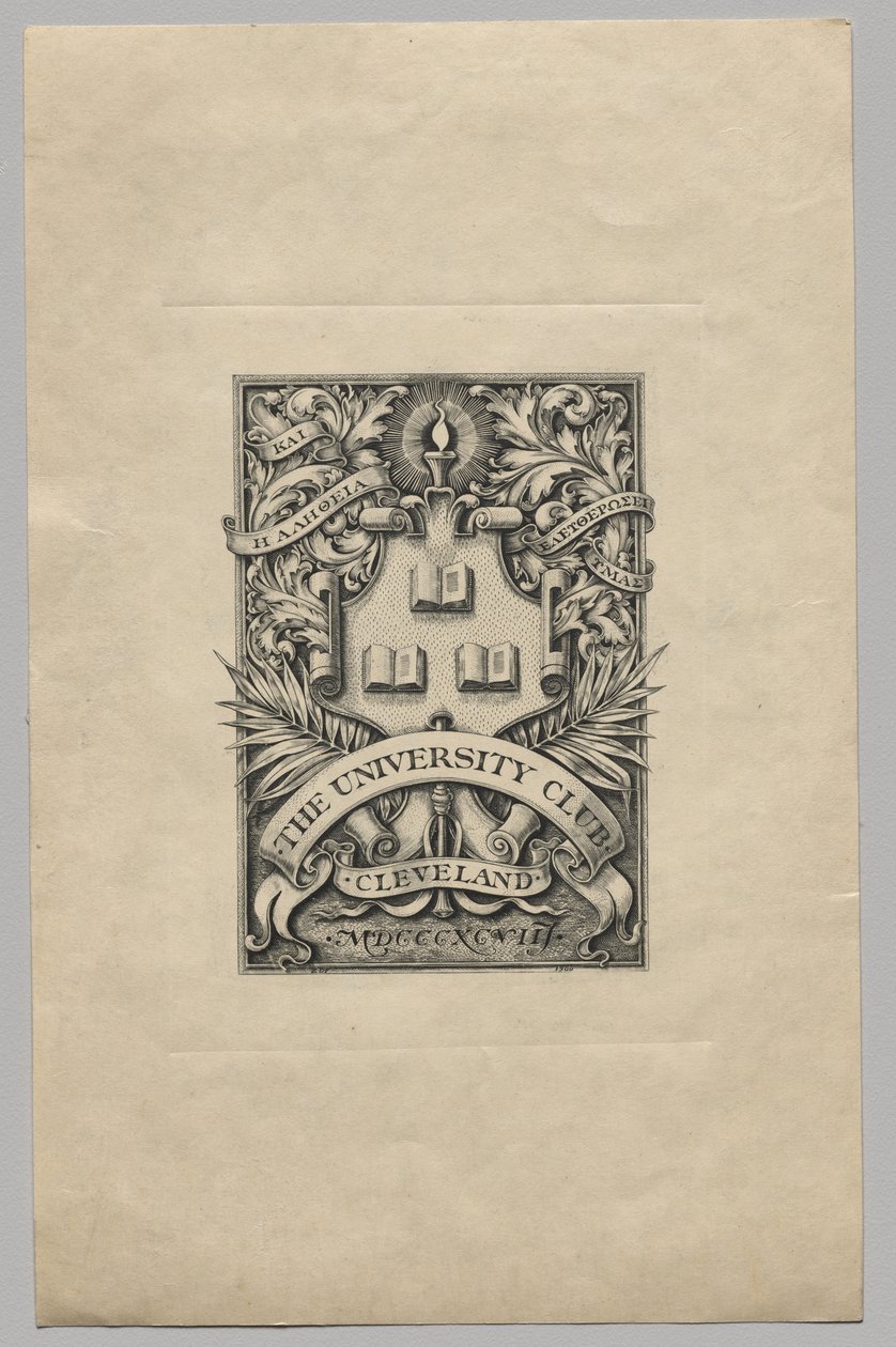 Kirjakilpi: University Club, Cleveland tekijältä Unknown artist