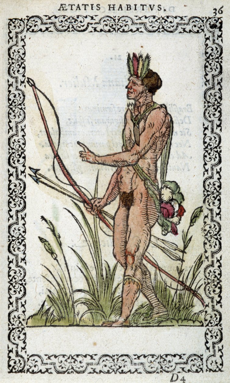 Brasilialainen kirjassa "" Habits et effigies", kirjoittanut Jean Sluperius vuonna 1572 tekijältä Unknown artist