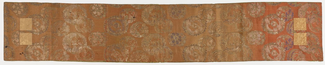 Brokaatti, silkki. Buddhalainen munkin stole (ohi 被) tekijältä Unknown artist
