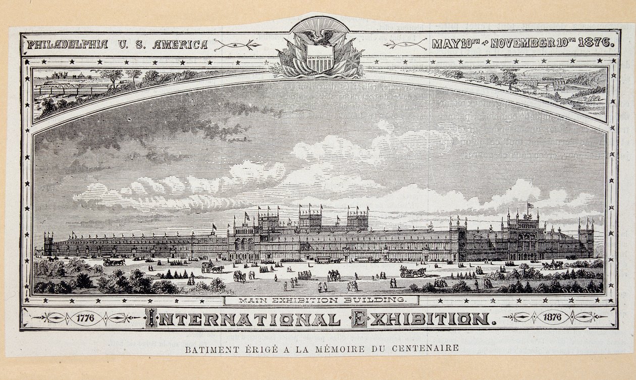 Erigen rakentaminen satavuotisjuhlan (1776-1876) muistoksi Philadelphian kansainvälisessä näyttelyssä tekijältä Unknown artist