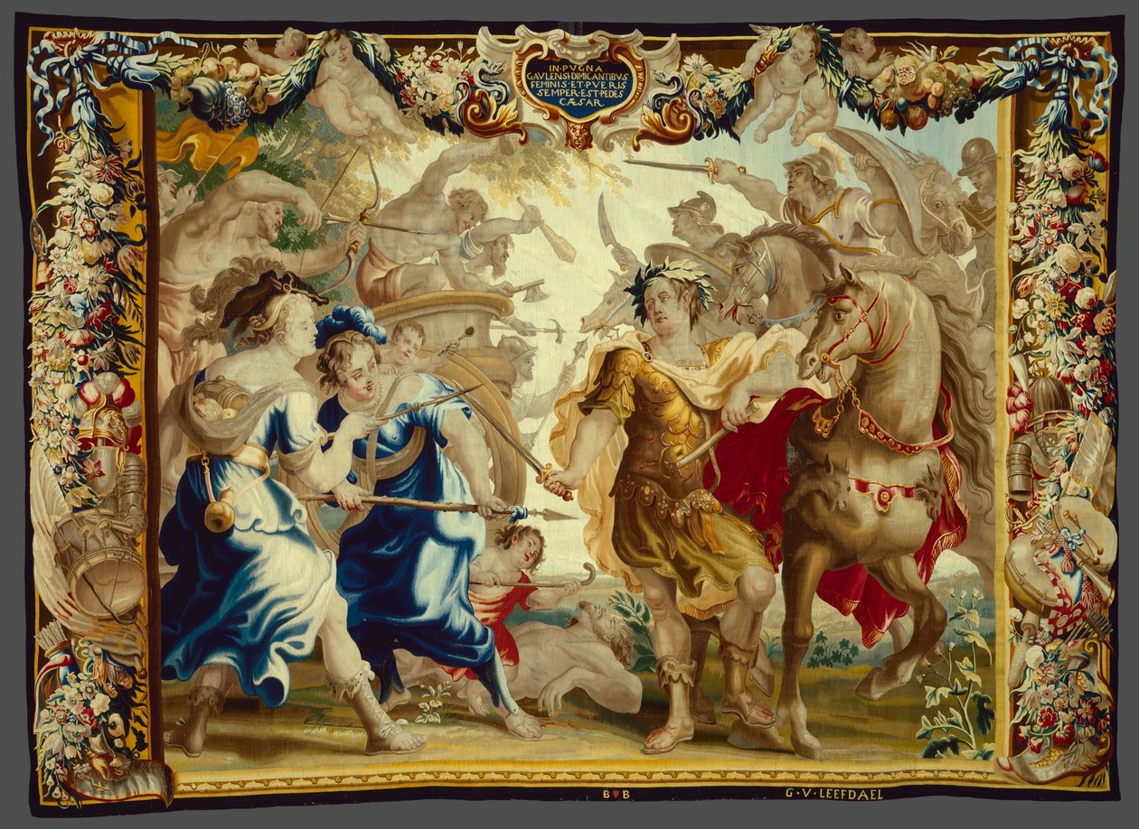 Caesar gallialaisissa sodissa teoksesta Caesarin ja Kleopatran tarina tekijältä Unknown artist