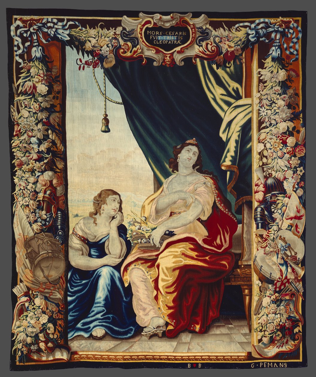 Caesarin kuolema saa Kleopatran suremaan alkaen Caesarin ja Kleopatran tarina tekijältä Unknown artist