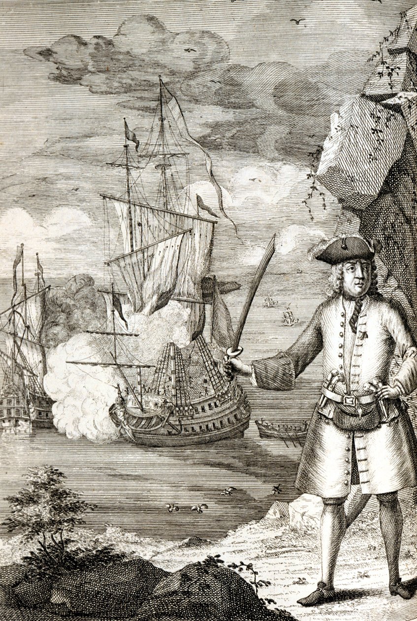 Kapteeni Henry Avery ottaa yhden suurmogulin laivoista - tekijältä Unknown artist