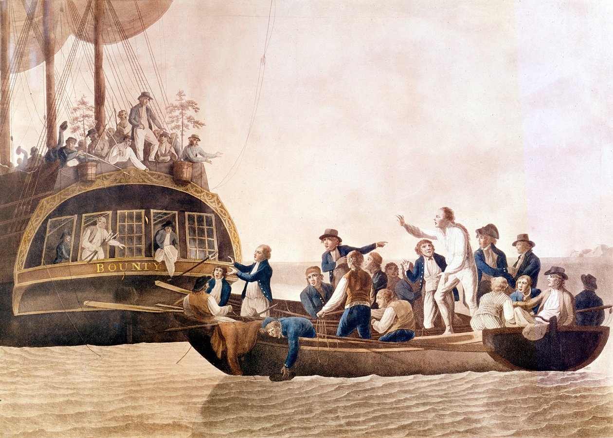 Bountyn kapteeni William Bligh (1754 - 1817), jonka miehistö hylkäsi. tekijältä Unknown artist