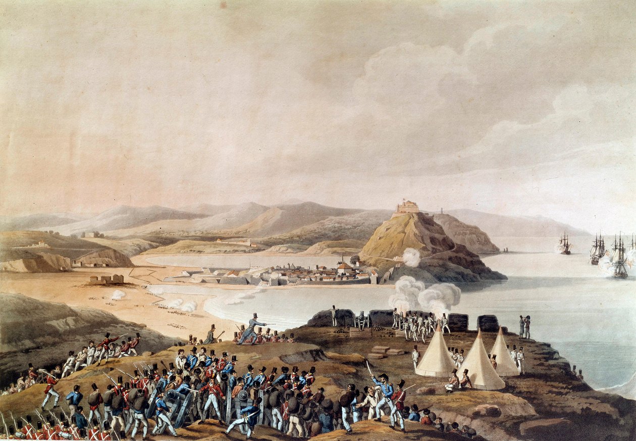 San Sebastianin kaupungin ja linnoituksen vangitseminen Espanjassa syyskuussa 1813 Litografia ajanjaksolta Pariisi, Musee de l