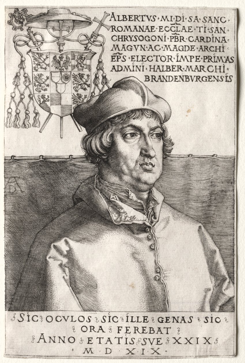 Cardinal Albrecht Brandenburgilainen - Pieni lautanen tekijältä Unknown artist
