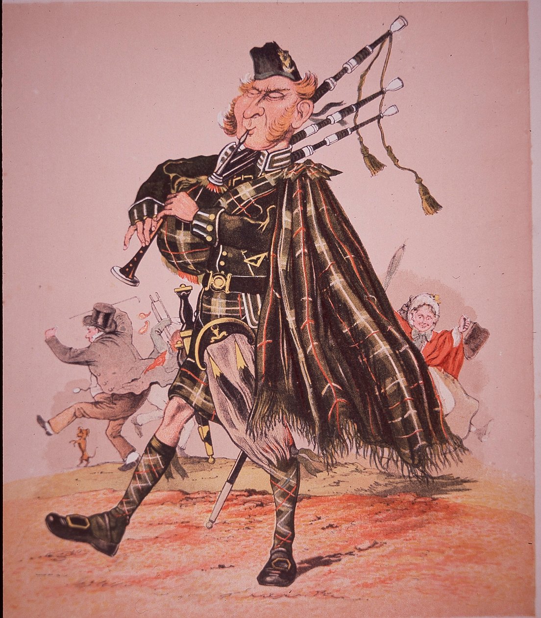 Karikatyyri Highlandin piippusta tekijältä Unknown artist