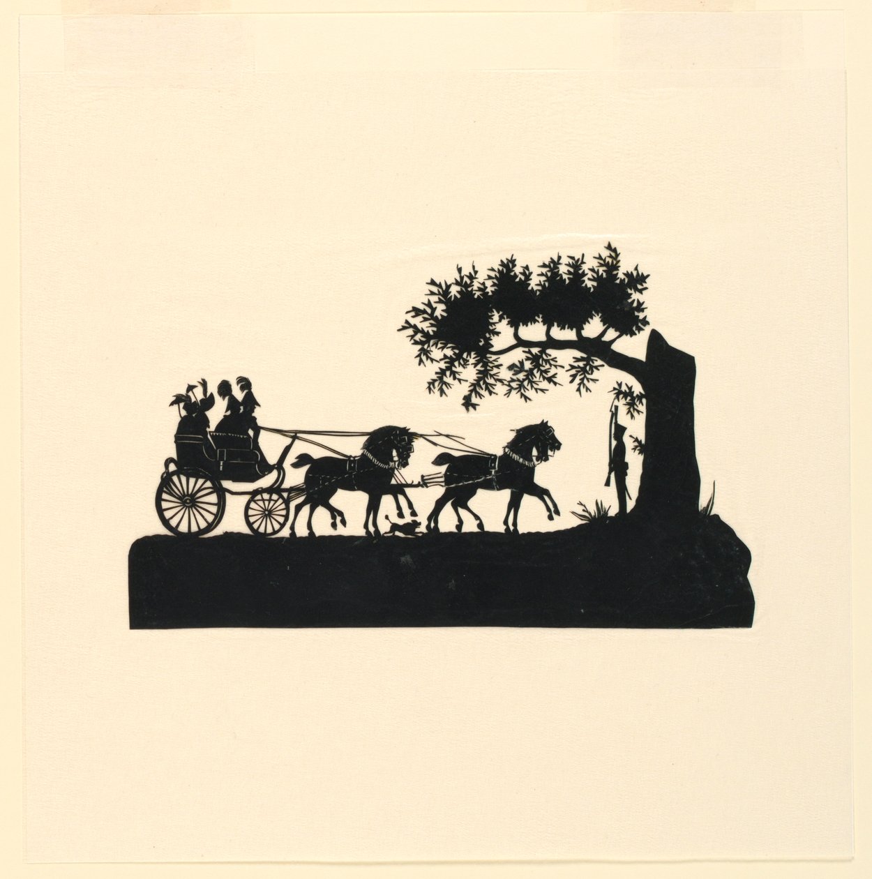 Kuljetus ja hevoset siluetissa tekijältä Unknown artist