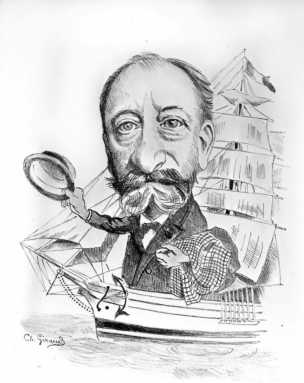 Sarjakuva Camille Saint Saensista (Saint-Saens) (1835 - 1921), ranskalaisesta säveltäjästä. tekijältä Unknown artist