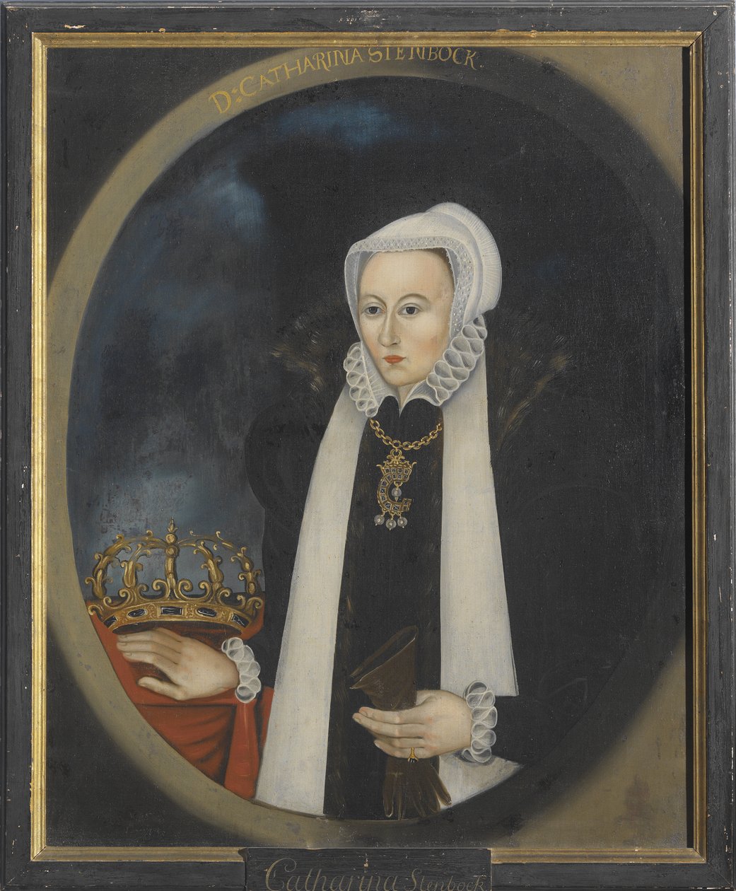 Catherine Stenbock, reine de Suede - Muotokuva Catherine Stenbockista (1535-1621), Ruotsin kuningatar, Anonymous . Öljy kankaalle. Mitat: 100x80 cm. Tukholman kansallismuseo tekijältä Unknown artist