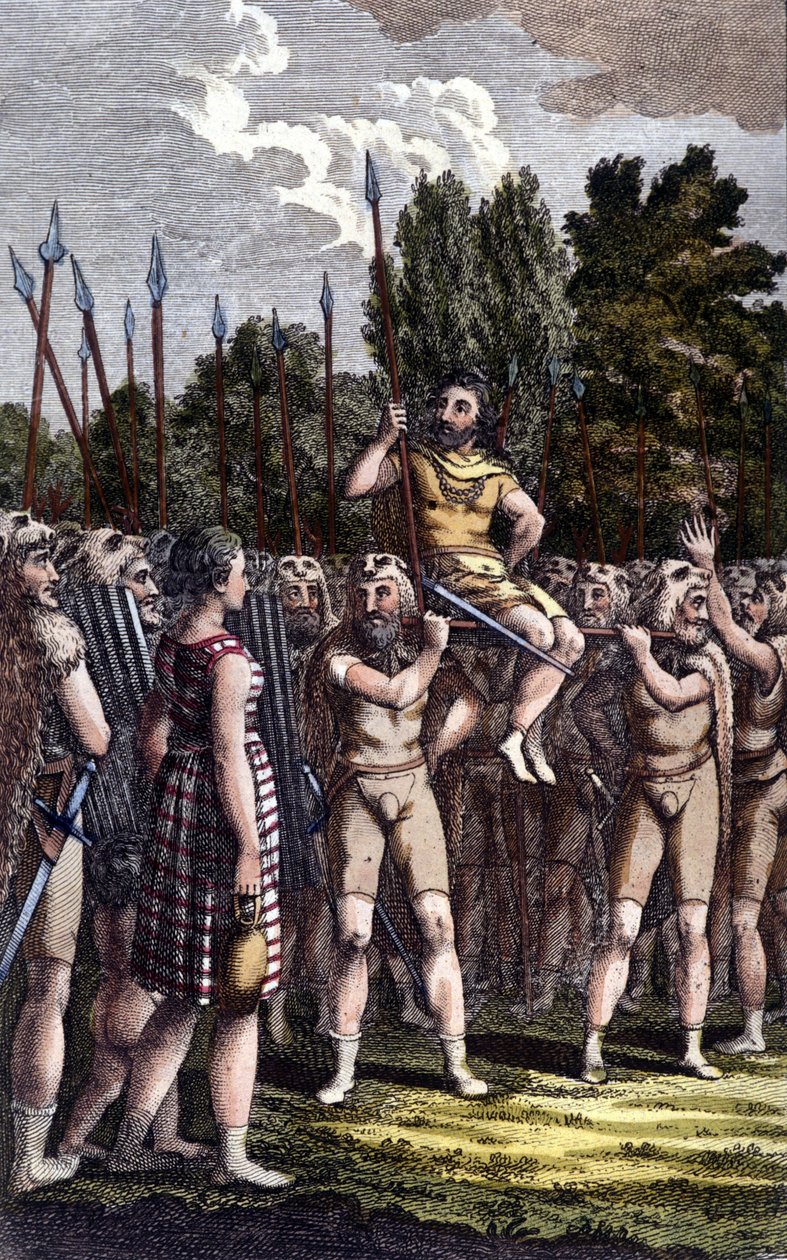 Kelttiläinen seremonia. 1800-luvun kaiverrus. tekijältä Unknown artist