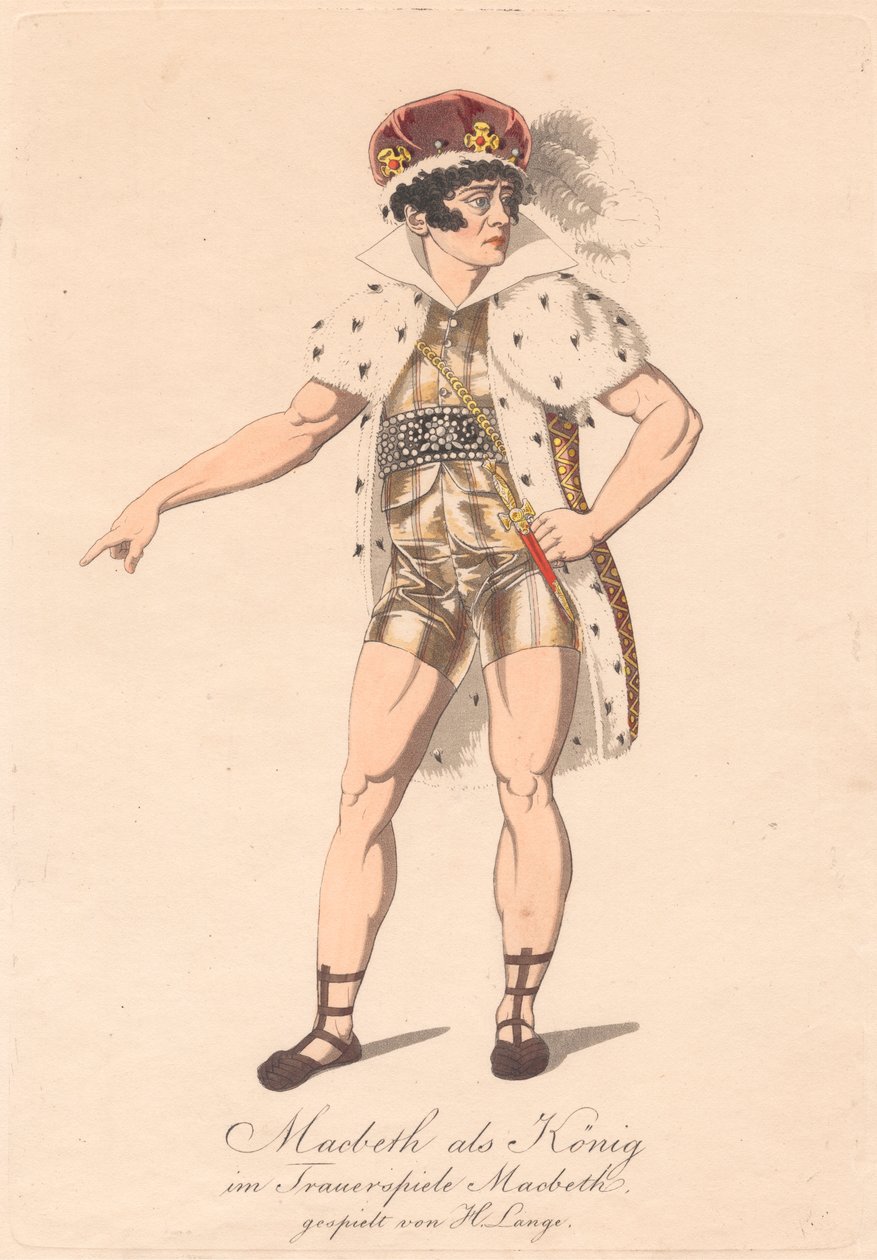 Hahmot saksalaisesta Macbethin tuotannosta (yksi kuudesta etsauksesta) tekijältä Unknown artist