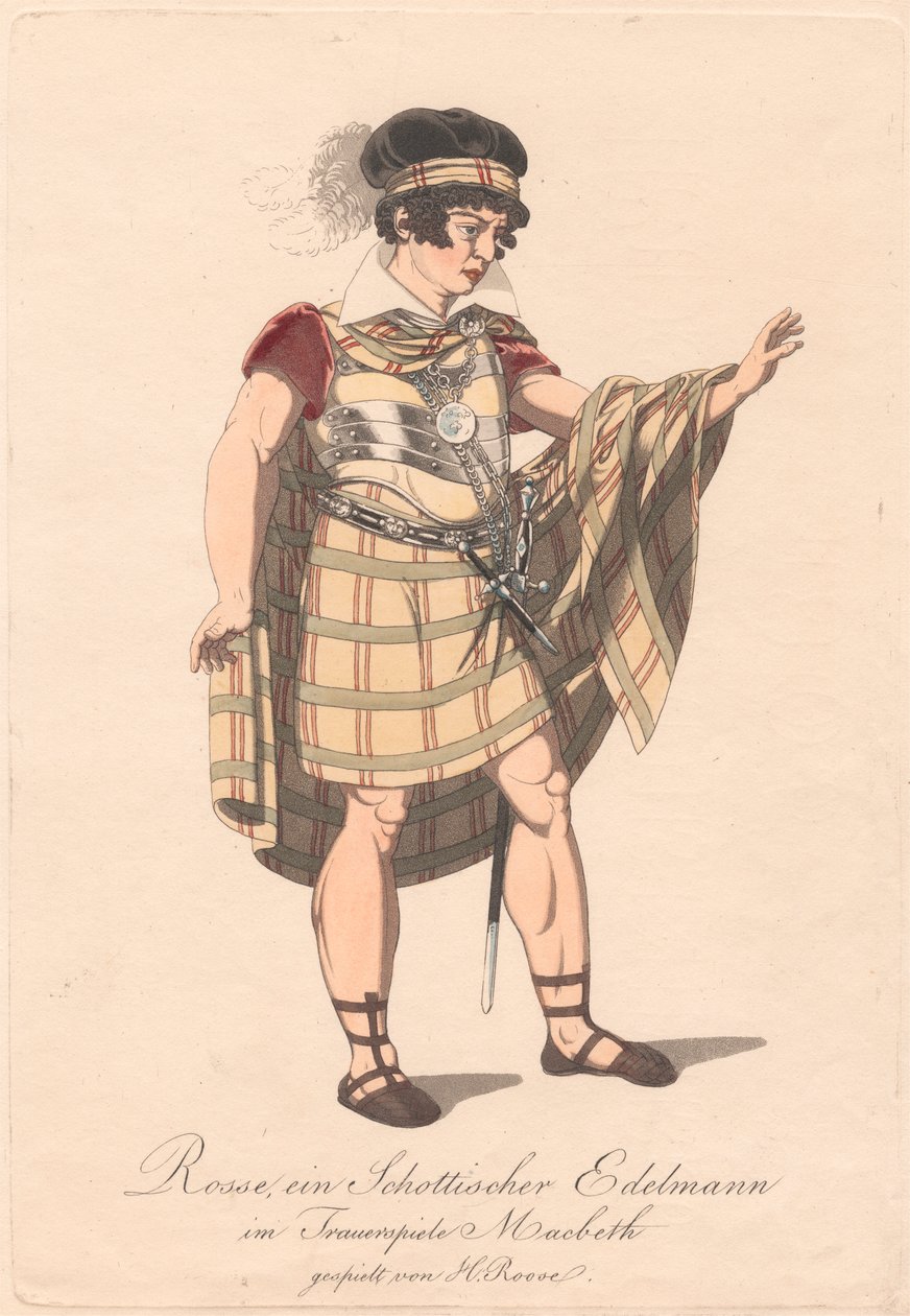 Personagens de uma produção alemã de Macbeth (uma das seis gravuras) finlandês tekijältä Unknown artist