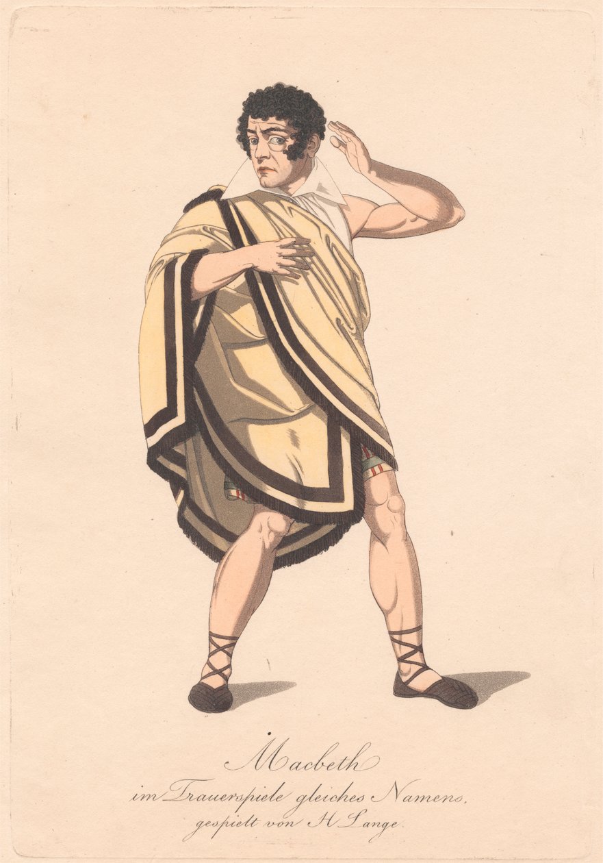 Hahmot saksalaisesta Macbethin tuotannosta (yksi kuudesta etsauksesta) tekijältä Unknown artist