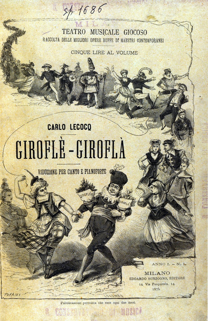 Charles Lecocq ""Giroflè - Girofla"". Nuottien kansi. tekijältä Unknown artist