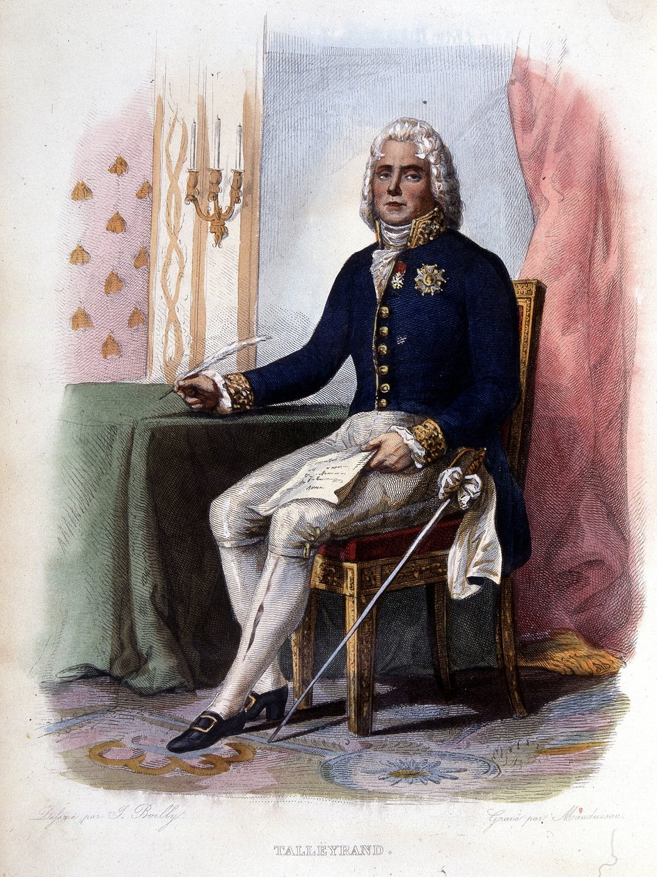 Charles Maurice de Talleyrand Périgord (1754-1838), ranskalainen poliitikko. - teoksessa "The French Plutarch", toim. Mennechet, Pariisi tekijältä Unknown artist