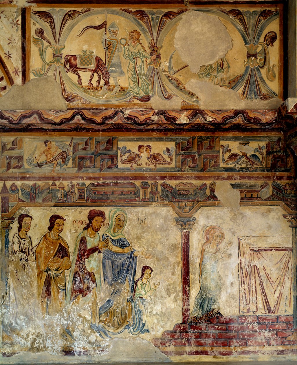 Neitsyen lapsuus Vendeen vanhan Pouzaugesin kirkon 1100- ja 1300-luvun freskojen jälkeen. tekijältä Unknown artist