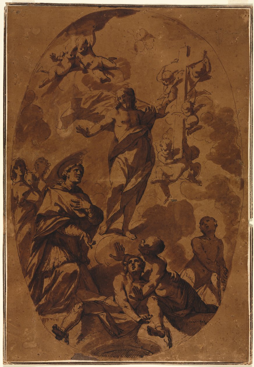 Voittoisa Kristus ilmestyy esirukoilevalle pyhälle tekijältä Unknown artist