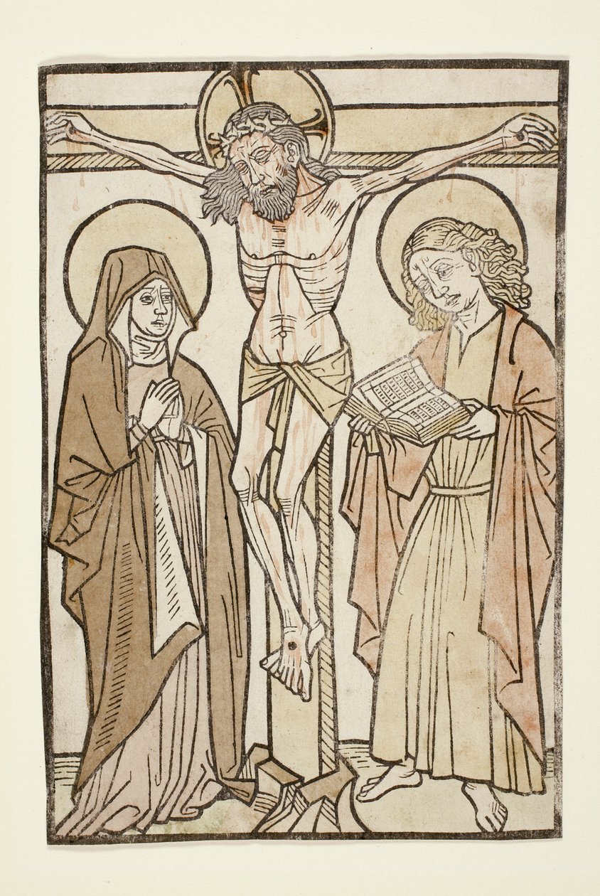 Kristus ristillä Marian ja Pyhän Johanneksen välillä tekijältä Unknown artist