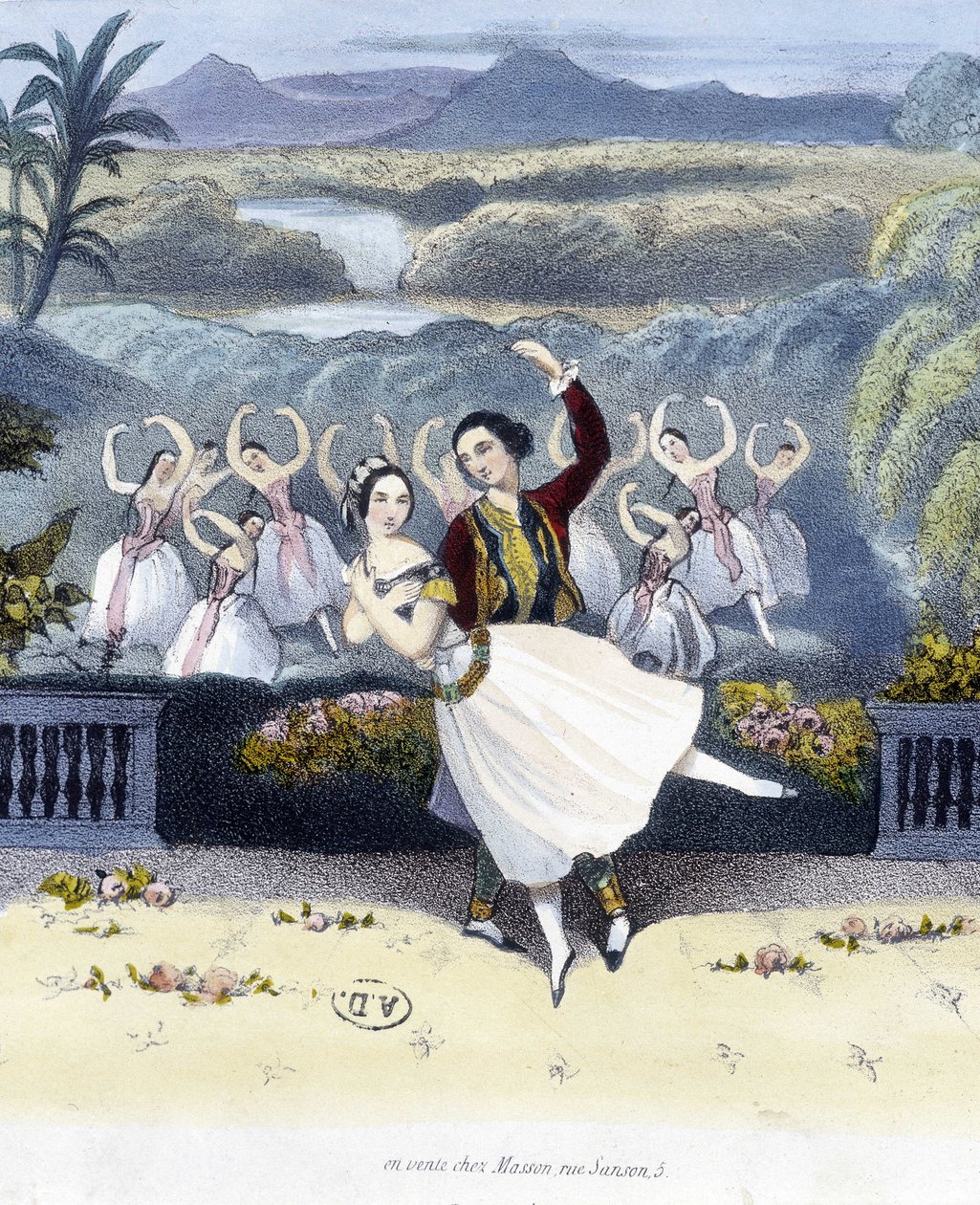 Klassinen tanssi: romanttinen - piirustus, n.d. tekijältä Unknown artist