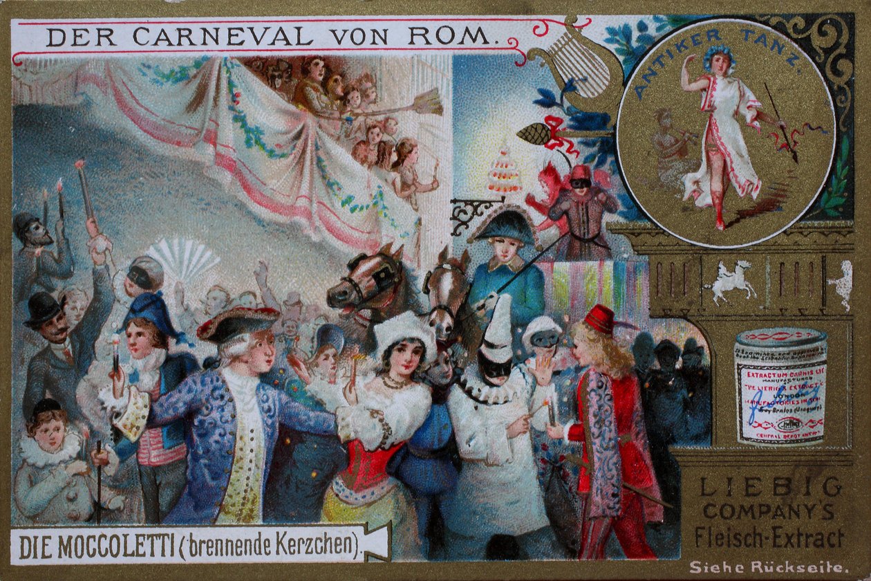 Keräilijän kuvasarja Rooman karnevaali, Moccoletti, polttavat kynttilät tekijältä Unknown artist