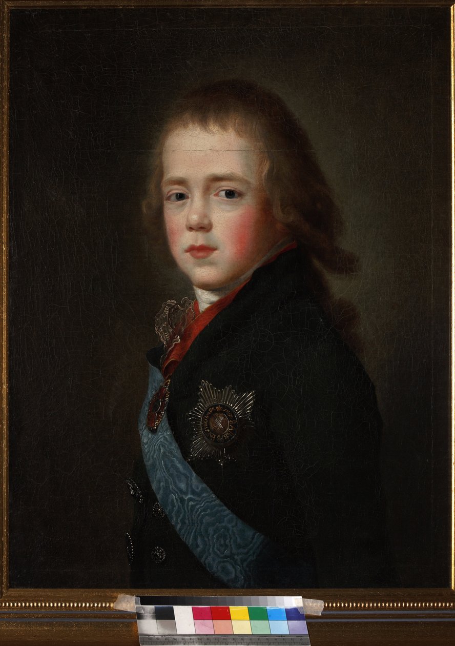 Constantin Pavlovitch, grand-duc de Russie ou Constantin Pavlovitch Romano - Muotokuva Venäjän suurherttua Constantine Pavlovichista (1779-1831) lapsena, Anonymous. Öljy kankaalle tekijältä Unknown artist