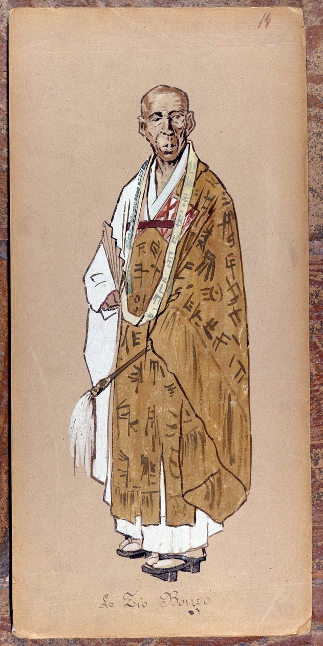 Zio Bonzon puku Giacomo Puccinin Madame Butterfly -teoksen luomista varten vuonna 1904.Museo della Scalan kokoelma Milanossa. tekijältä Unknown artist