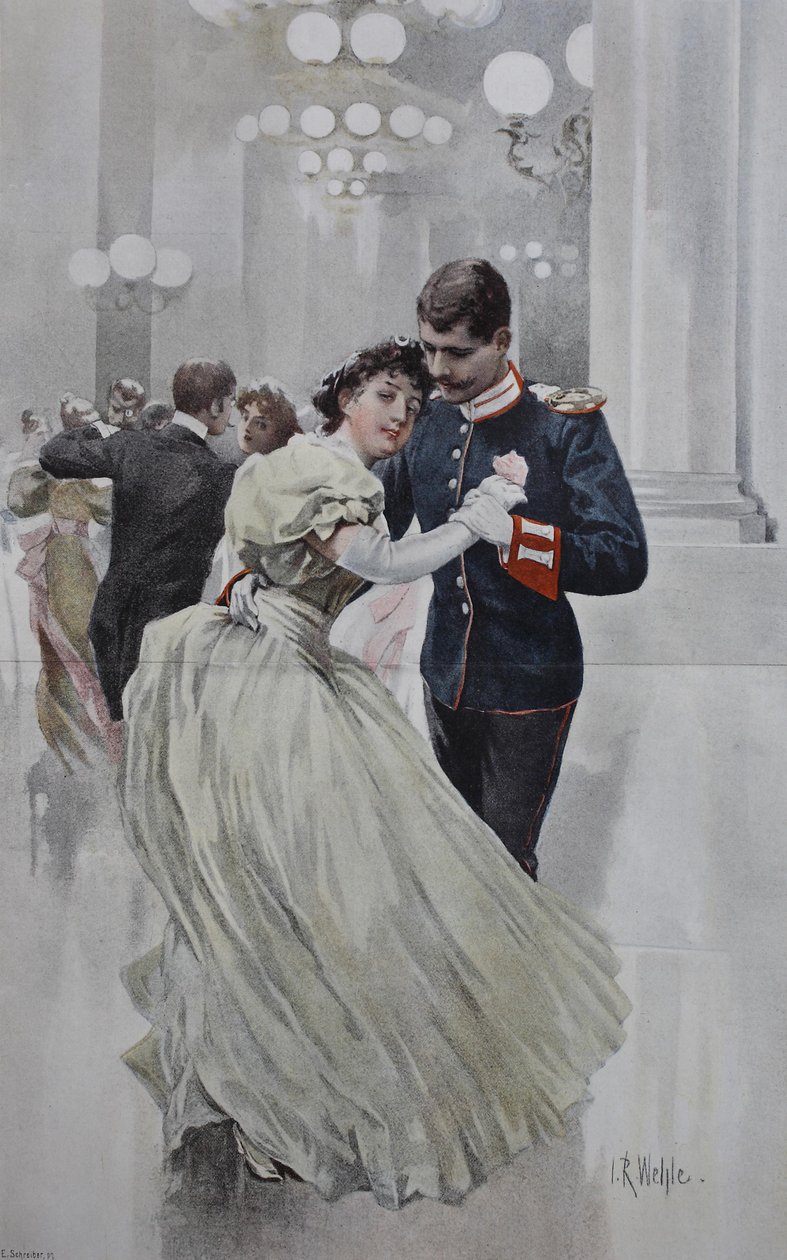 Pariskunta tanssii joulujuhlissa tekijältä Unknown artist