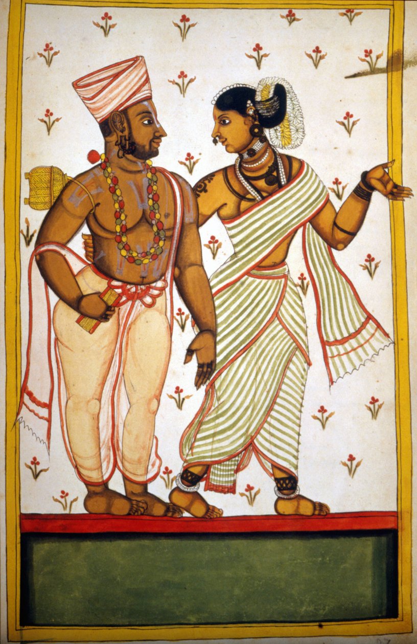 Pari Brahman-sivua käsikirjoituksesta (ms.8300) "History of Mogol" (Moghul tai Moghol), kirjoittanut Stefano Nivibus Cardeira. 1700-luvulla. Bibloteca marciana, Venetsia tekijältä Unknown artist