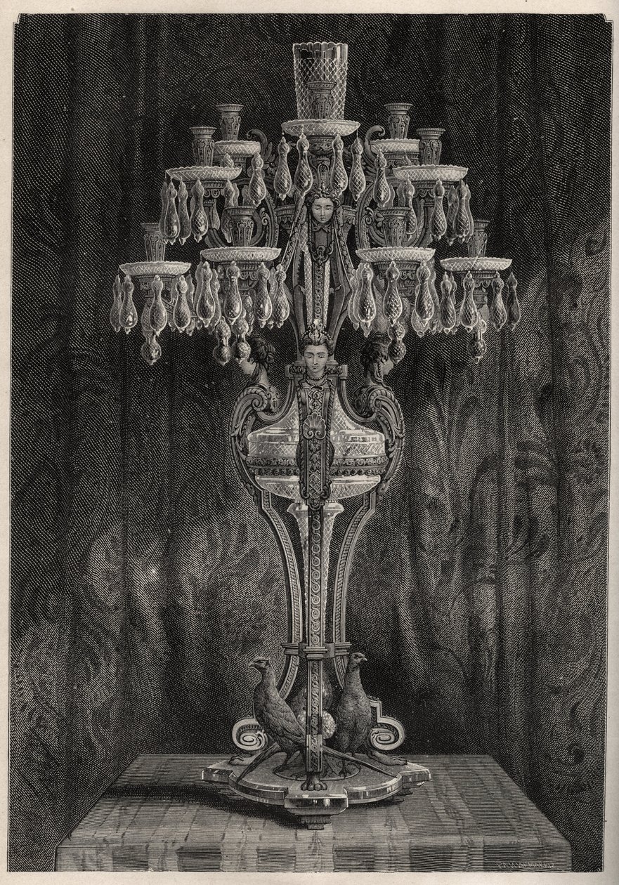 Crystal candelavre Baccaratin tehtaalta - - kaiverrus "Les Merveilles de l