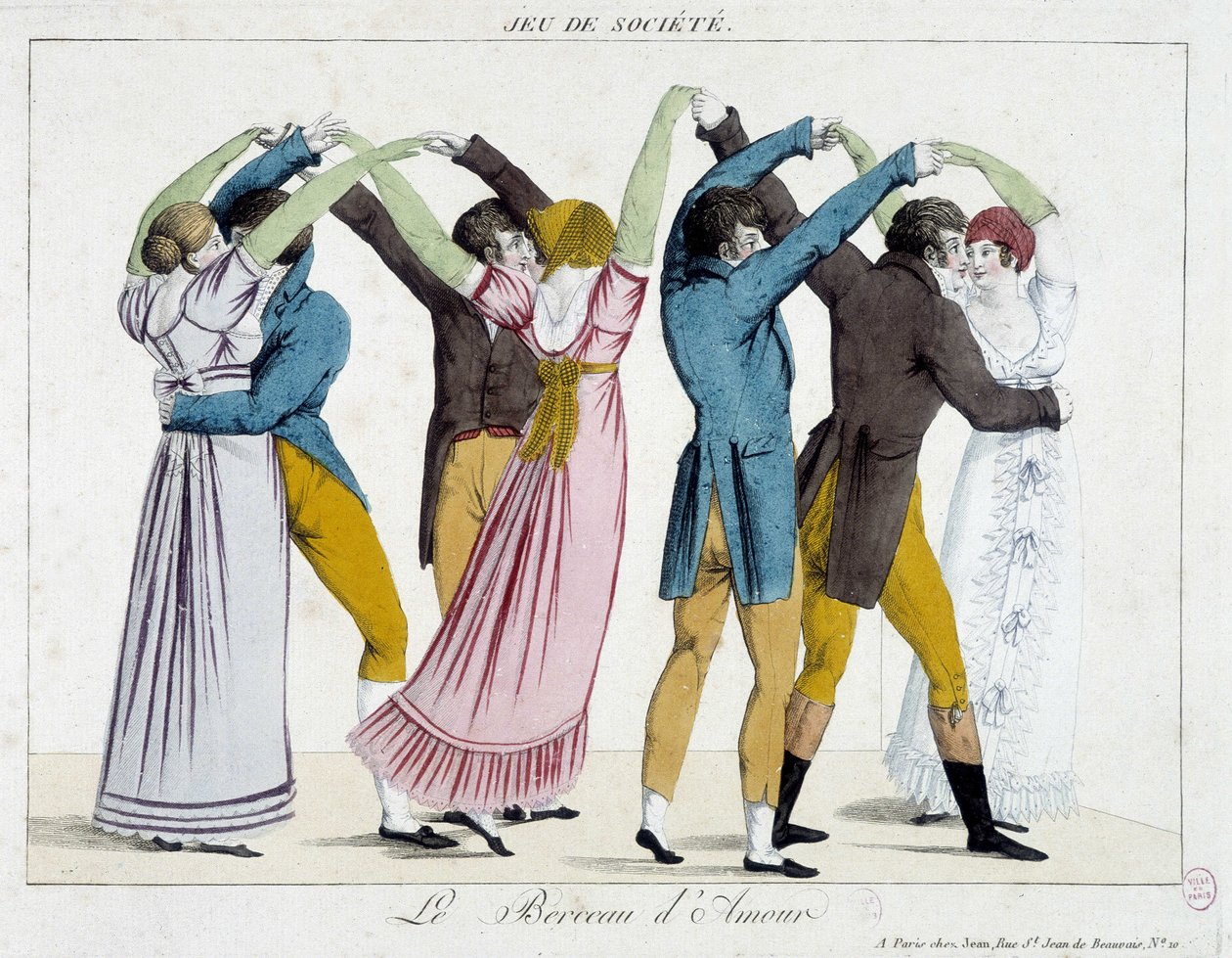 Tanssiliike nimeltä "The Cradle of Love", 1800-luvun alku tekijältä Unknown artist