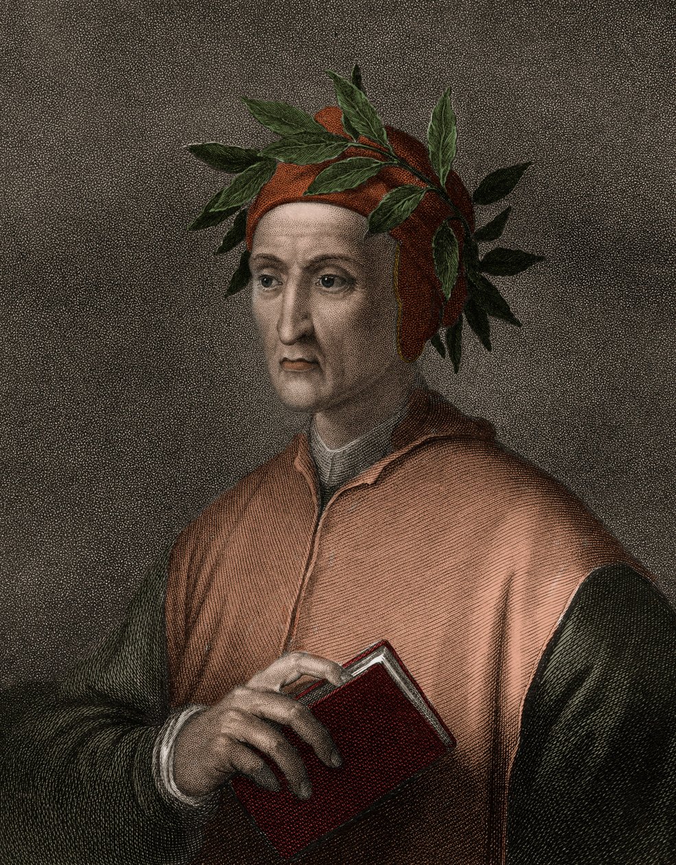 Dante Alighieri 1265-1321 - kaiverrus - 1800-luku tekijältä Unknown artist