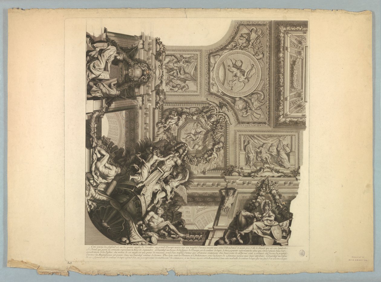 Lebrunin ja Mignardin koristeet Versaillesin palatsissa tekijältä Unknown artist