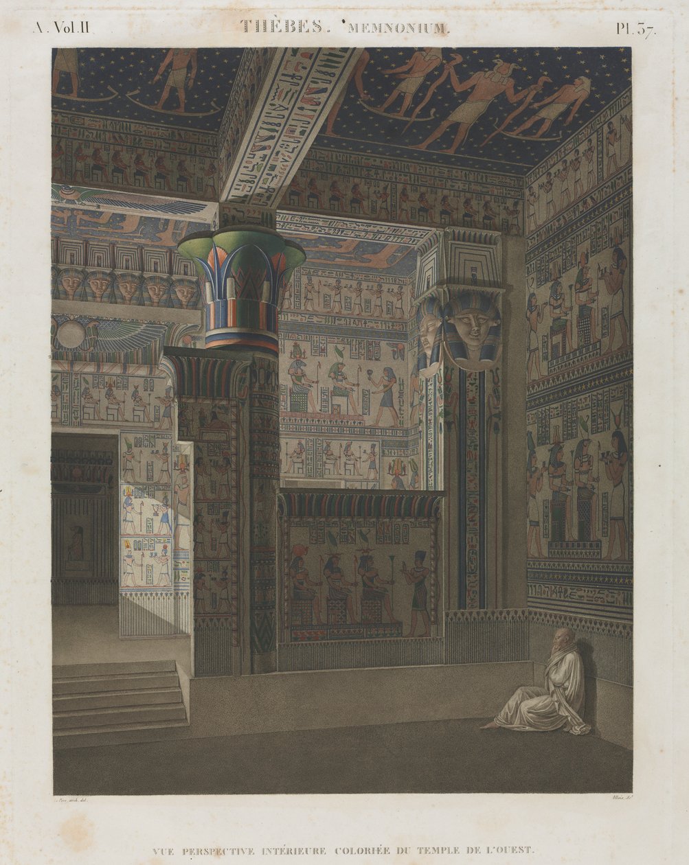 Egyptin kuvaus: Thebes. Memnonium, voi. II, Pl. 37 tekijältä Unknown artist