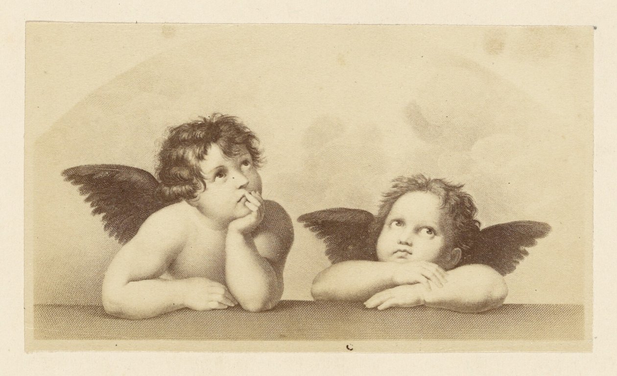 [Yksityiskohta kerubeista Rafaelin "Sikstuksen madonnasta"] tekijältä Unknown artist