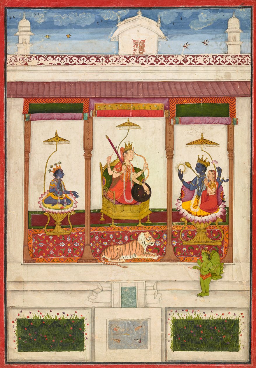 Devi Krishnan ja Vishnun kanssa palatsissa tekijältä Unknown artist