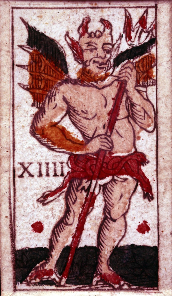 Pelikortilla kuvattu paholainen. 1700-luvulla. tekijältä Unknown artist