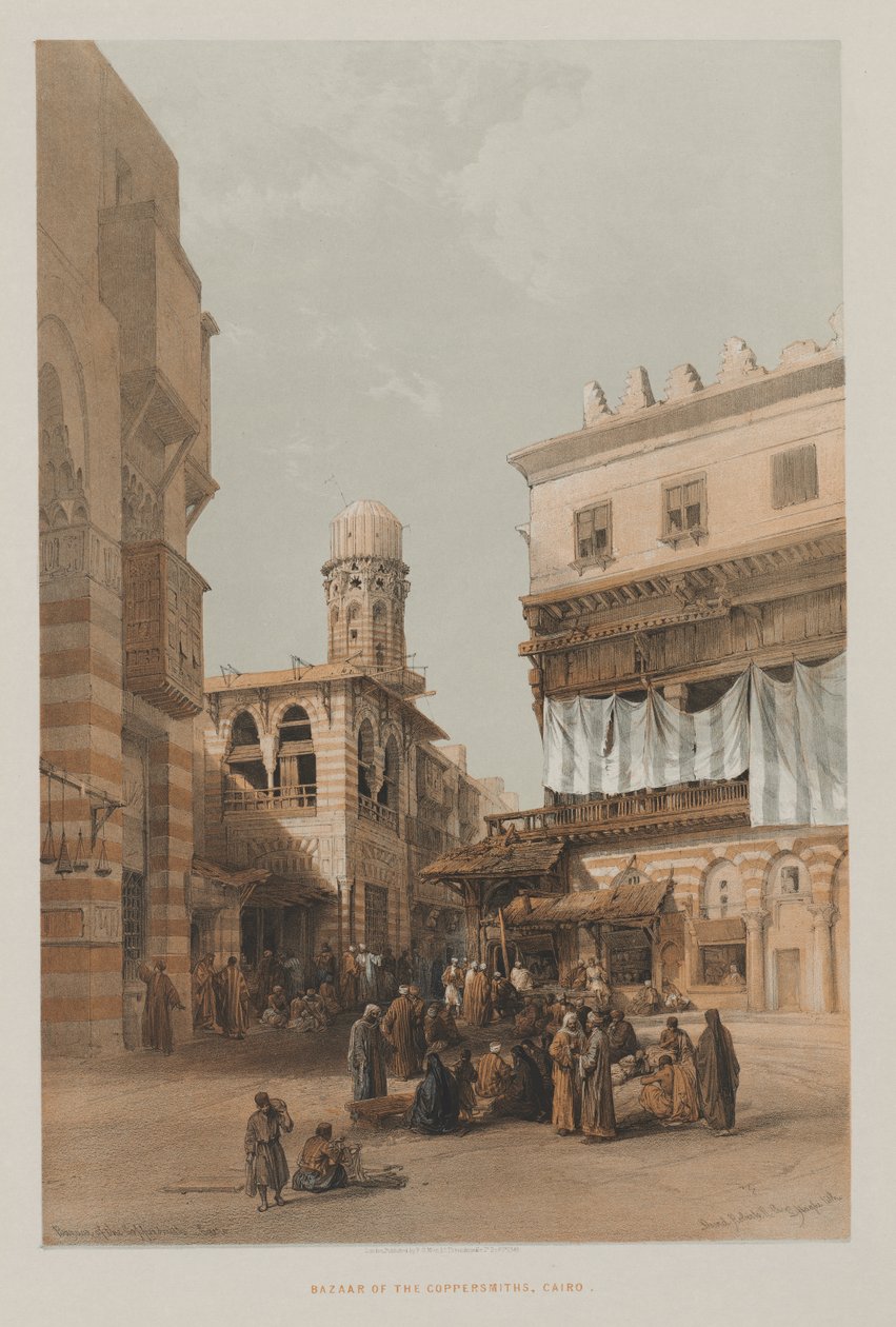 Egypti ja Nubia, osa III: Coppersmiths Bazaar, Kairo tekijältä Unknown artist