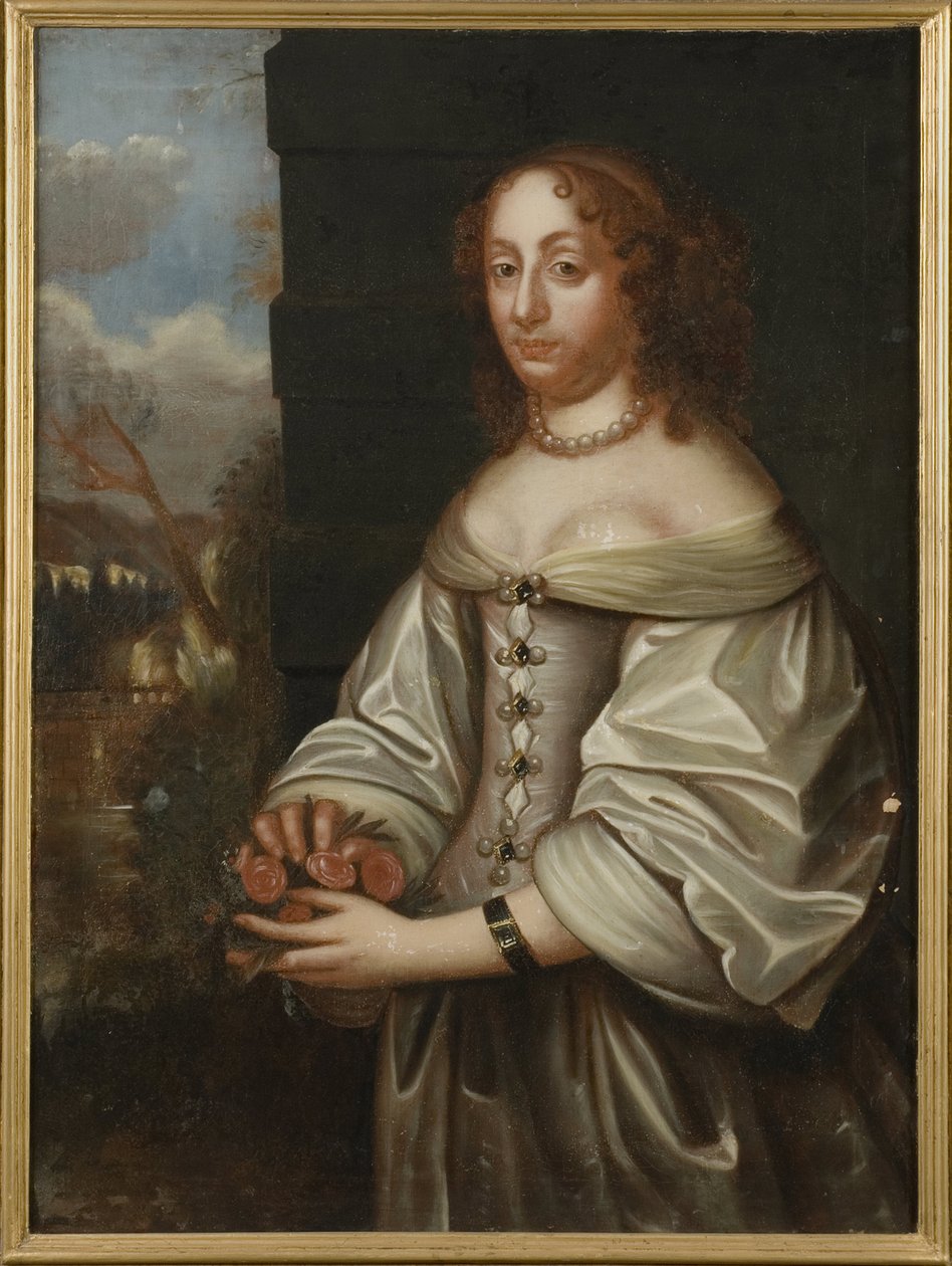 Eleonore Catherine de Deux Ponts Cleebourg, Ruotsin prinsessa ja Hessen Eschwegen maagraviini - Kreivitär Palatine Eleonora Catherine Zweibrueckenin (1626-1692) muotokuva, Hessen-Eschwegen maagraviini, Anonyymi . Öljy kankaalle. Mitat: 105x77 cm. tekijältä Unknown artist