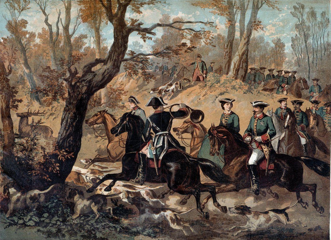 Keisari Napoleon III (1808-1873) metsästi Nimetöntä maalausta. 1800-luvun Compiegne, linnamuseo tekijältä Unknown artist
