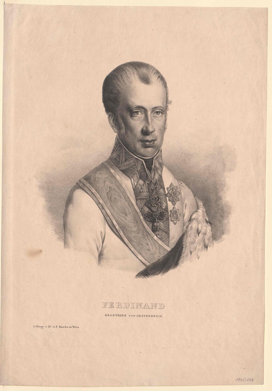 Itävallan keisari Ferdinand I (tulosta) tekijältä Unknown artist