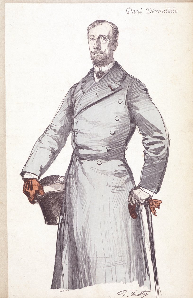 Kaiverrus Paul Derouleden (1846-1914), ranskalaisen kirjailijan ja poliitikon Boulangismen perustajalta, joka perusti Patrioottien liigan. tekijältä Unknown artist