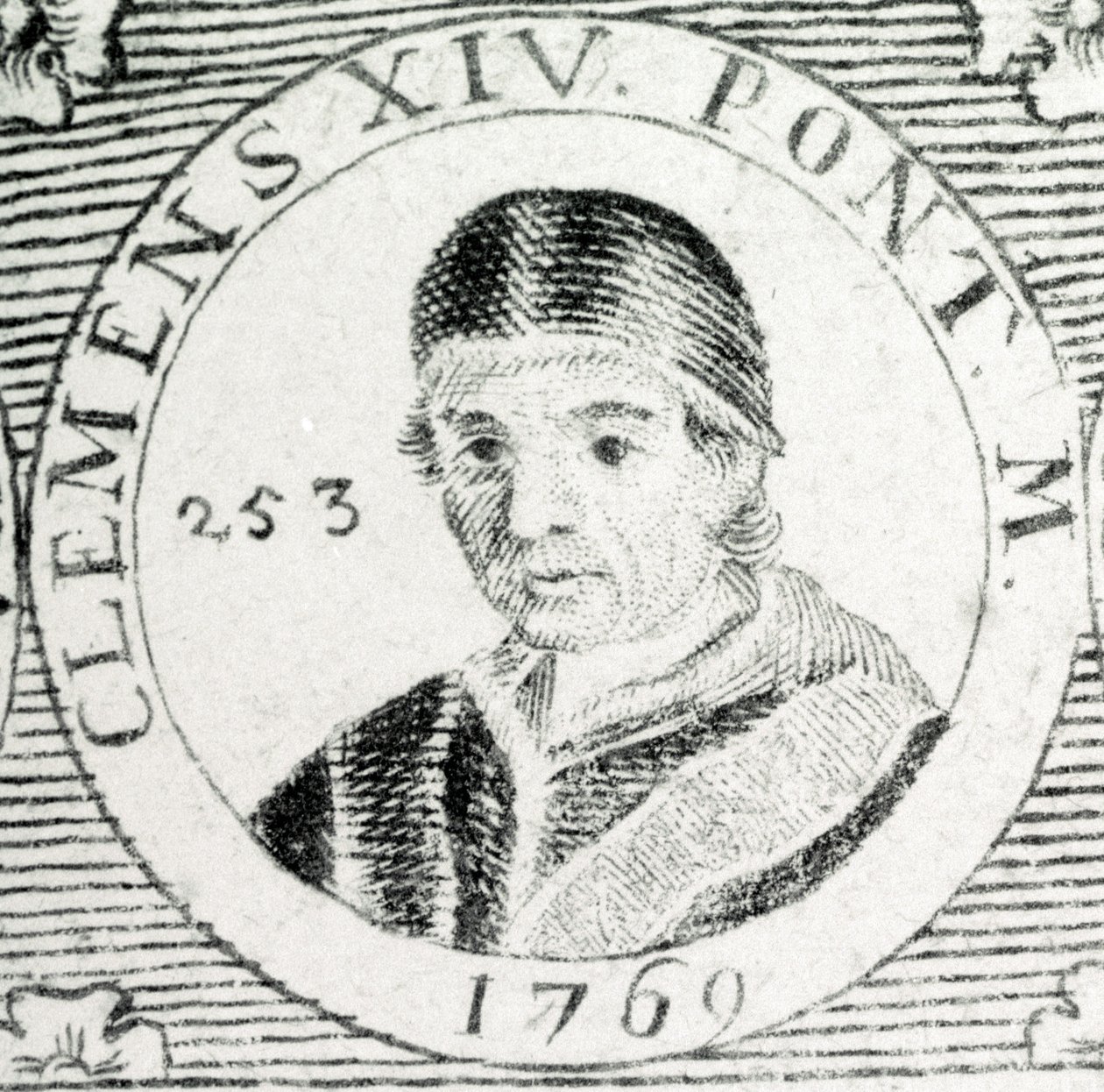 Kaiverrus paavi Klemens XIV (1705 - 1774). tekijältä Unknown artist