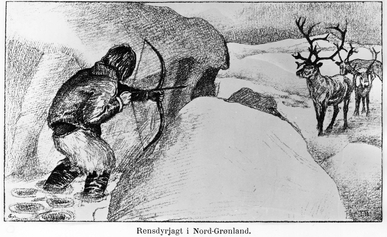 Eskimometsästysriista jousella - Ervin Astrup, Pohjoinen Puolan naapureiden joukossa Kistriana tekijältä Unknown artist
