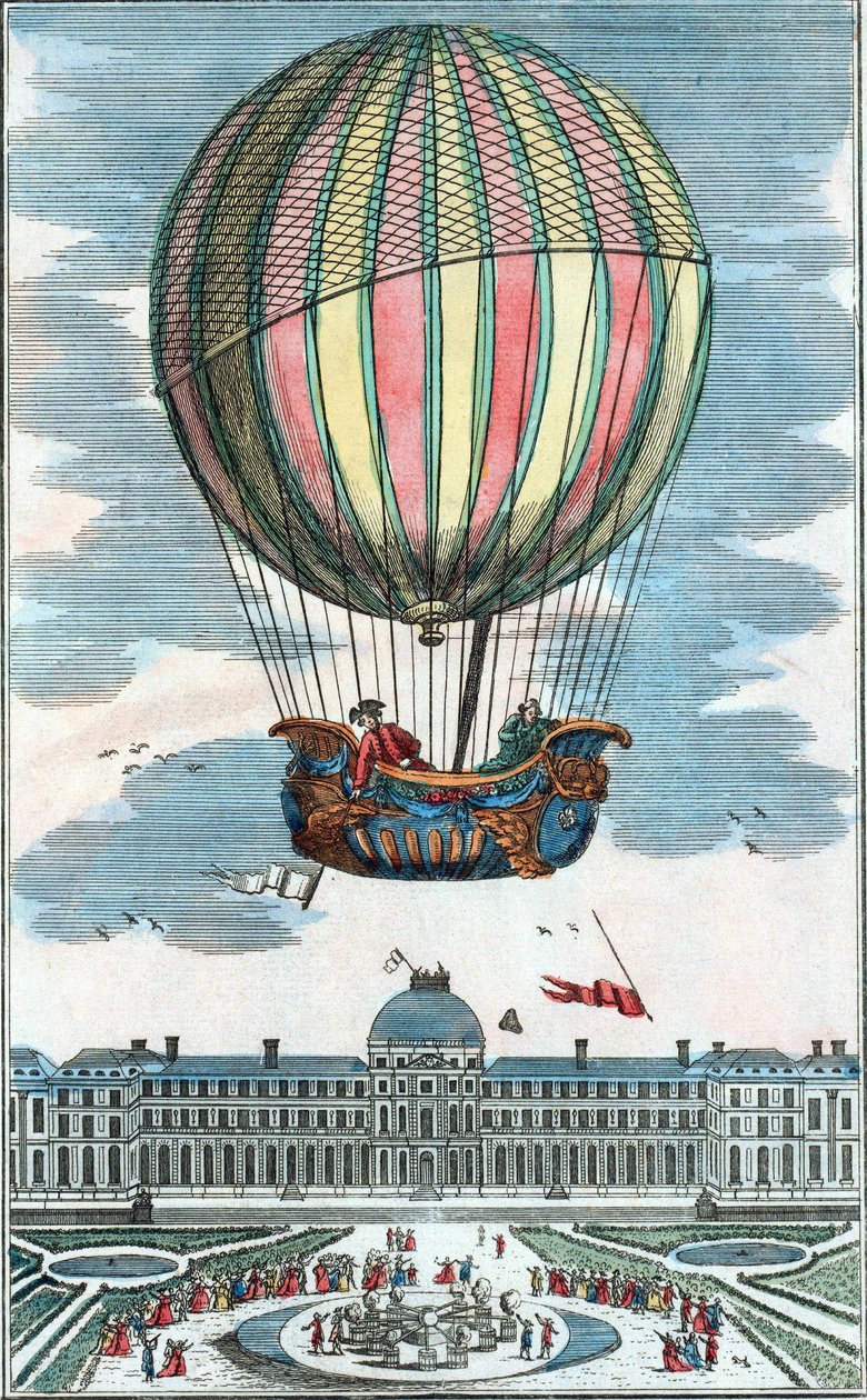 Kokemus Charlesin ja Robertin aerostaattisesta maapallosta Tuileries