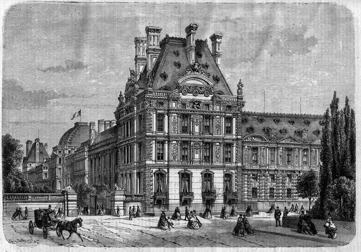 Ulkonäkymä Pavillon de Floresta, Palais des Tuileries