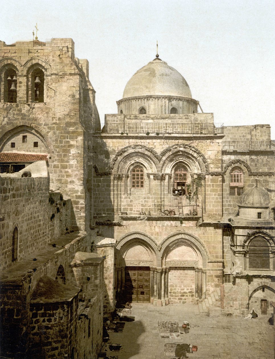 Pyhän haudan julkisivu. Jerusalem. Photochrome sd. 1890-1900. tekijältä Unknown artist
