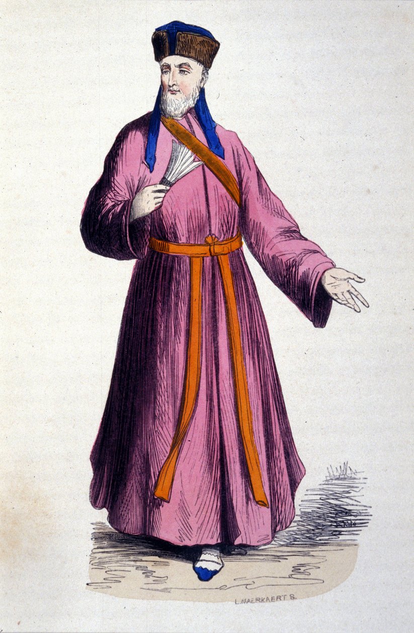 Isä Matteo Ricci (1552-1610), italialainen jesuiitta, katolisen lähetystyön perustaja Kiinassa tekijältä Unknown artist