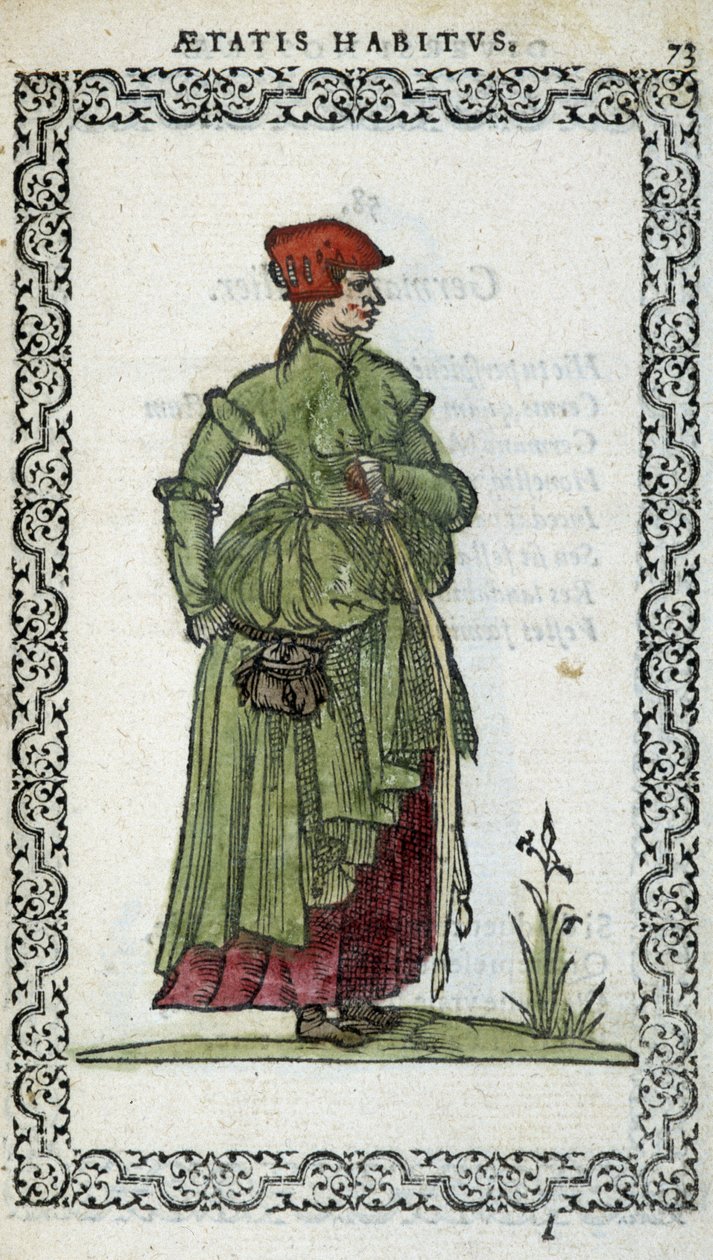 Femme Flemish - Jean Sulperiuksen "" Habits et effigies" -kappaleessa tekijältä Unknown artist