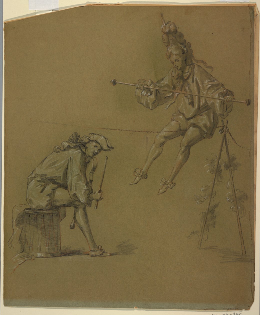 Kuvatutkimukset klavikordin kannen suunnitteluun tekijältä Unknown artist
